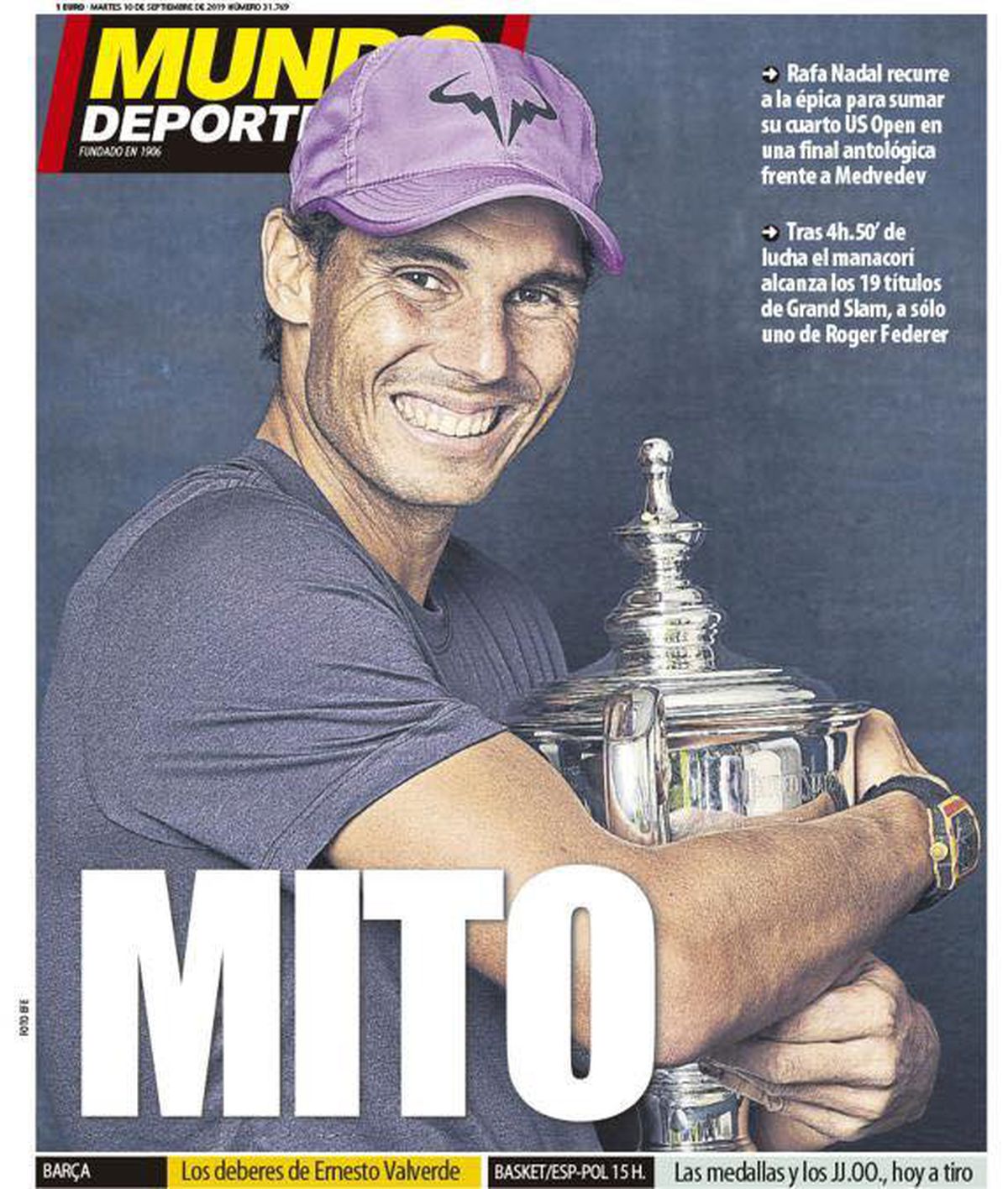 FOTO Rafael Nadal, glorificat de presa internațională după succesul răsunător de la US Open » Cele mai tari pagini întâi