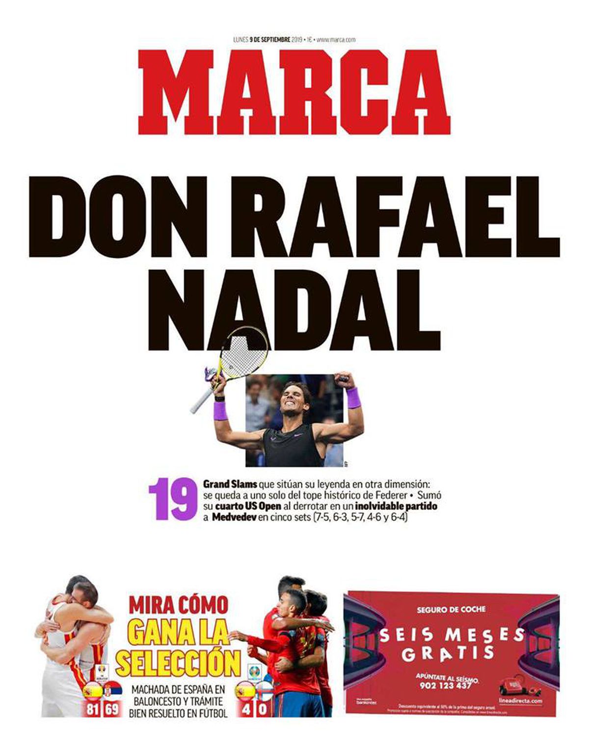 FOTO Rafael Nadal, glorificat de presa internațională după succesul răsunător de la US Open » Cele mai tari pagini întâi