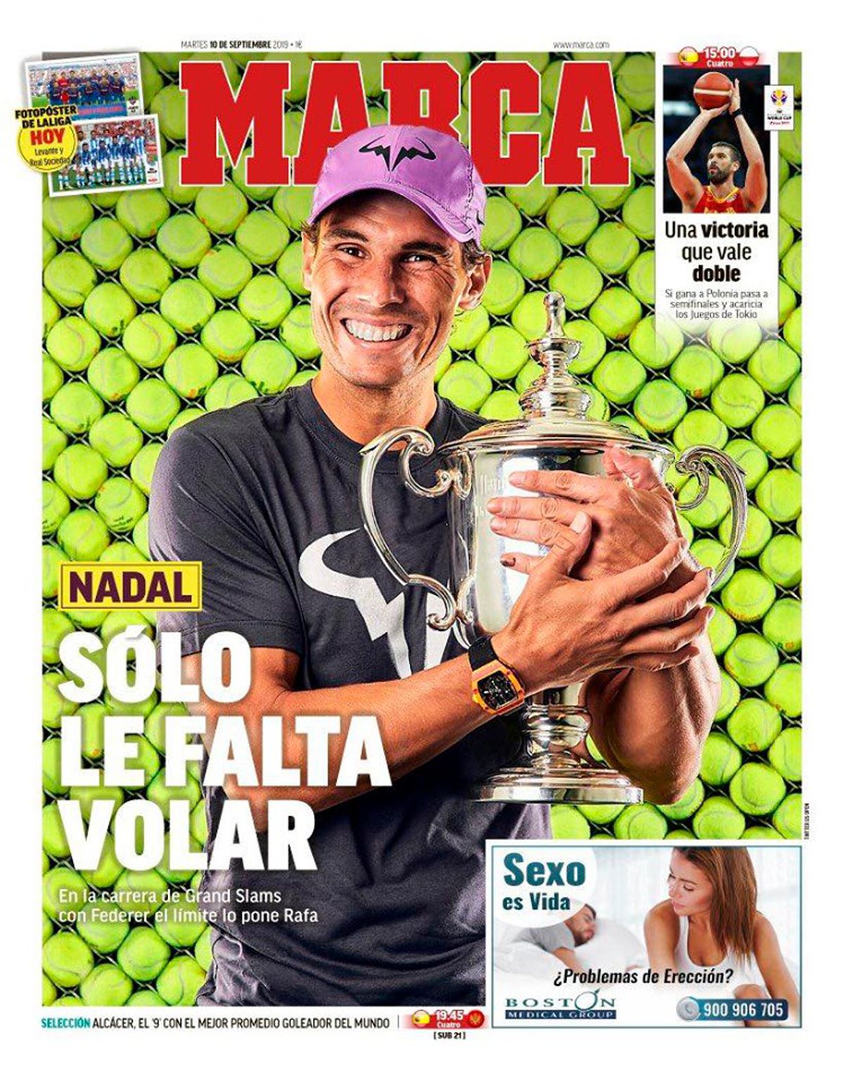 FOTO Rafael Nadal, glorificat de presa internațională după succesul răsunător de la US Open » Cele mai tari pagini întâi