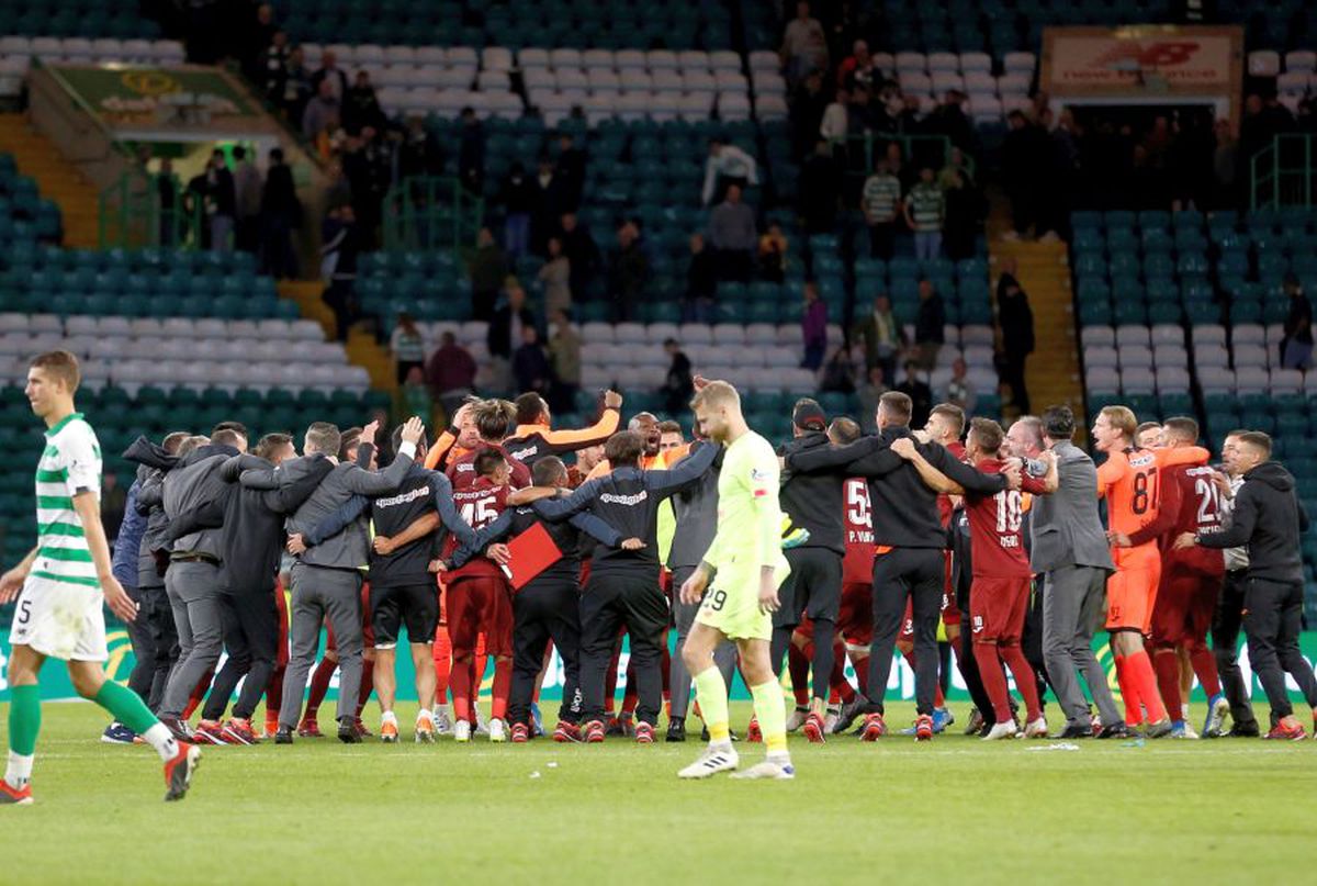 Bucuria CFR-ului după victoria cu Celtic