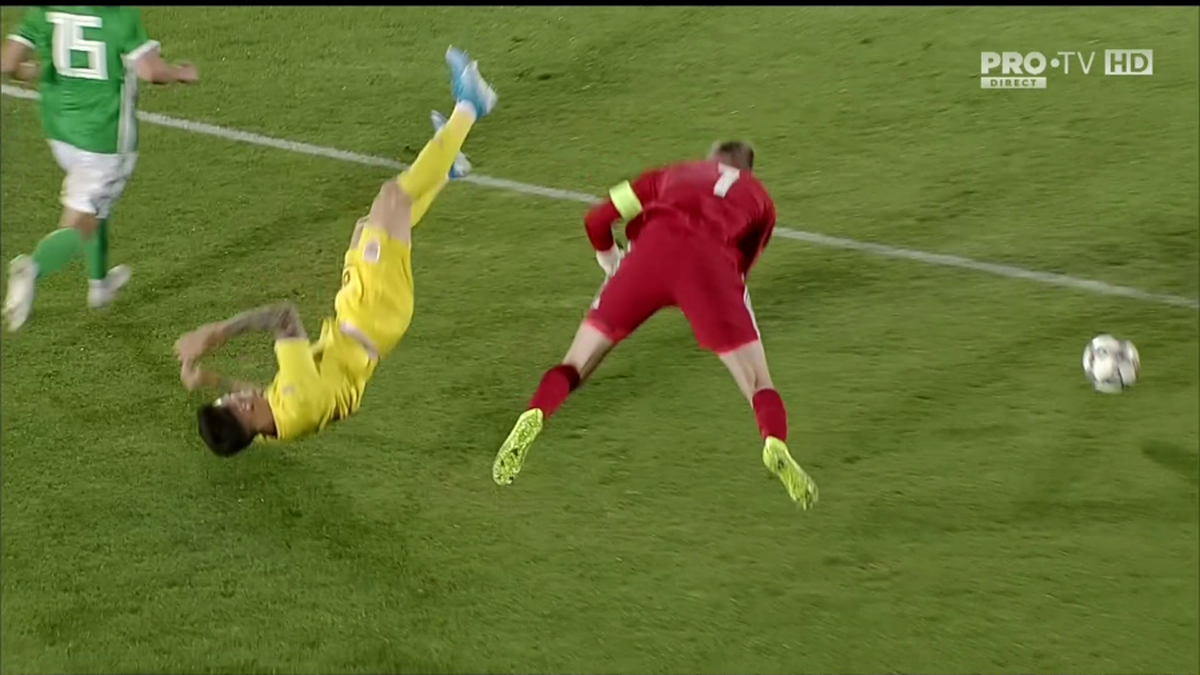 ROMÂNIA U21 - IRLANDA DE NORD U21 // GALERIE FOTO Dennis Man, făcut KO! Portarul nord-irlandezilor a văzut ROȘU direct