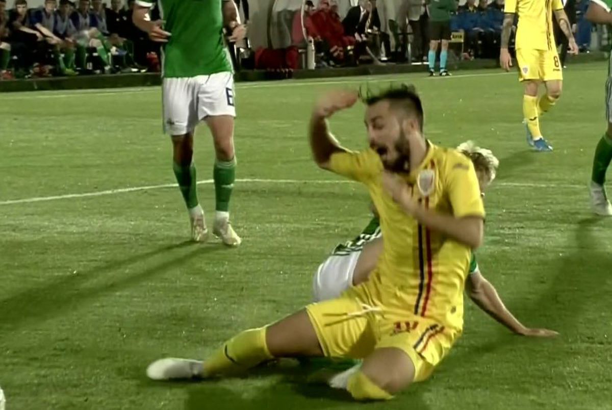 ROMÂNIA U21 - IRLANDA DE NORD  U21 // FOTO România U21, dezavantajată de arbitru! Penalty clar neacordat în finalul primei reprize
