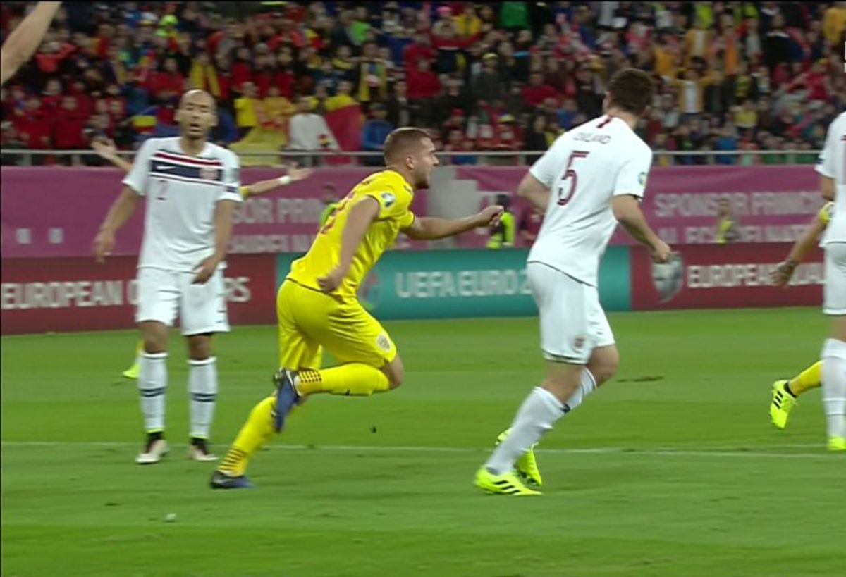 ROMÂNIA - NORVEGIA // FOTO George Pușcaș a cerut penalty! Ce se observă în imagini + reacția lui MM: „E genetică chestia asta”