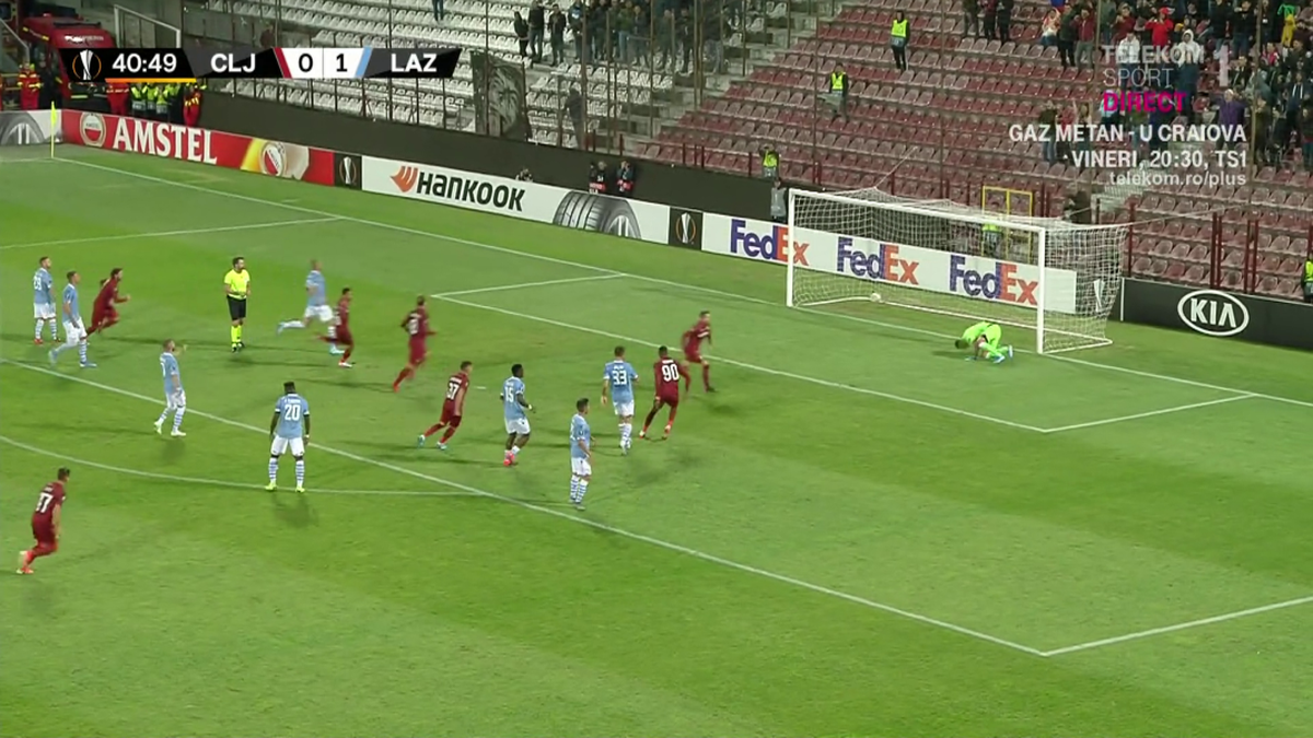 CFR CLUJ - LAZIO 2-1 // FOTO Noroc că nu e VAR! „Vulpoiul” Djokovic l-a păcălit pe arbitru și a obținut un penalty-ul din care Deac a egalat