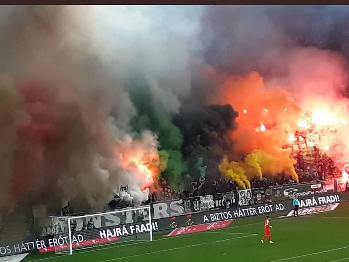 FERENCVAROS - UJPEST 1-0 // VIDEO + FOTO Atmosferă ULUITOARE la derby-ul Ungariei: ultrașii au „incendiat” stadionul!