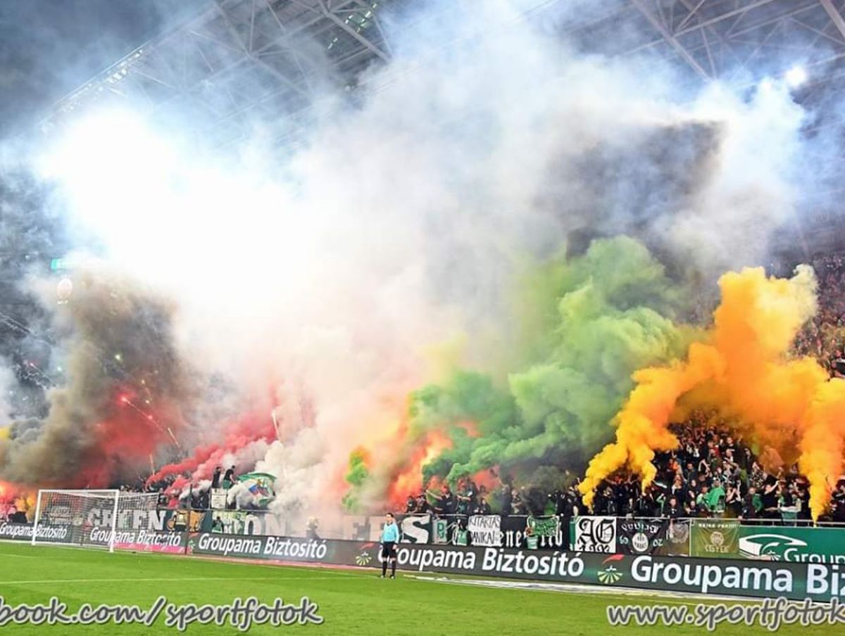 FERENCVAROS - UJPEST 1-0 // VIDEO + FOTO Atmosferă ULUITOARE la derby-ul Ungariei: ultrașii au „incendiat” stadionul!