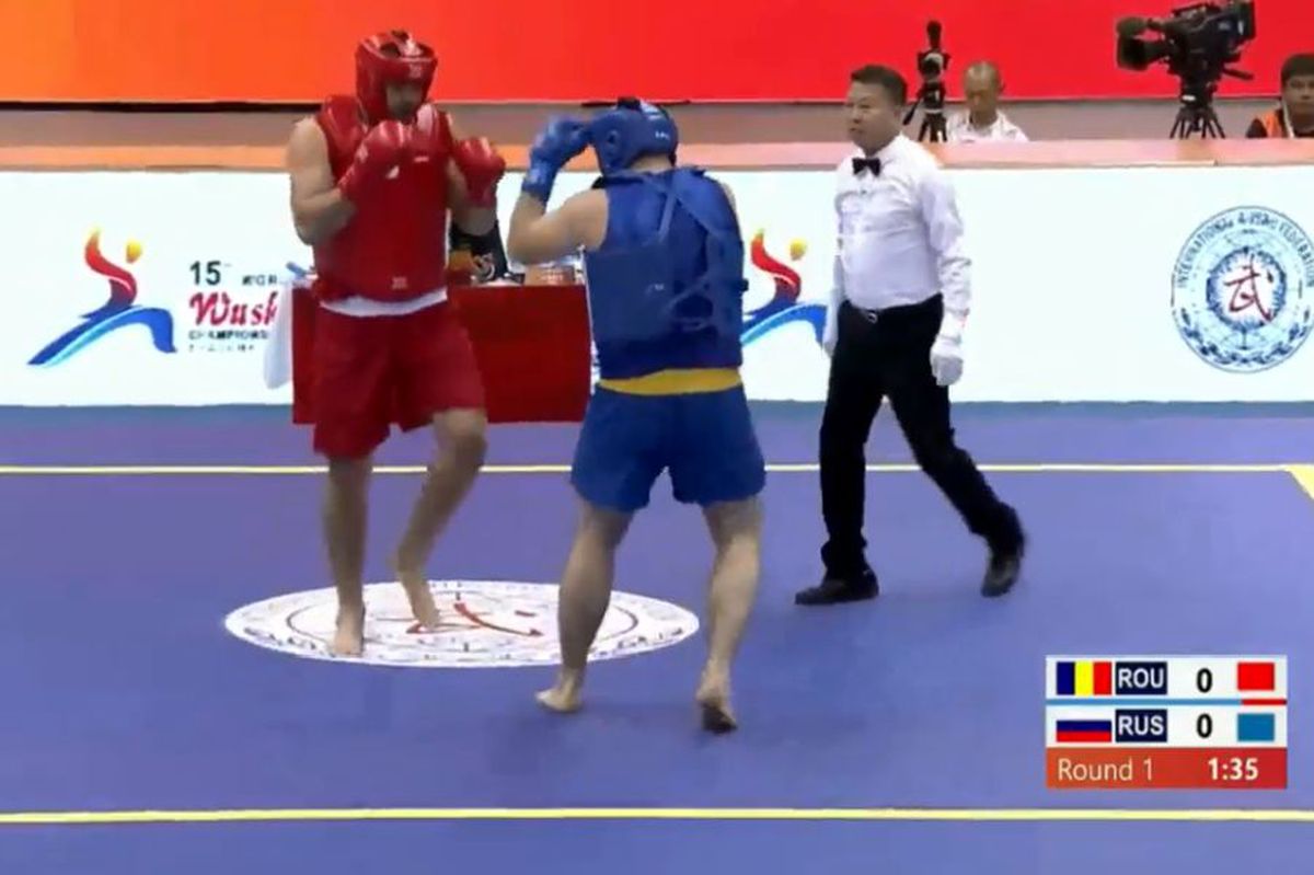 VIDEO Daniel Ghiță învins categoric de un rus în primul meci de la Campionatele Mondiale de Wushu