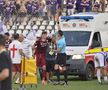 RAPID - ASU POLI // FOTO Clipe de panică: Timișoreanul Jurj, făcut KO de Lazăr » Ambulanța a intervenit de urgență și l-a transportat la spital!
