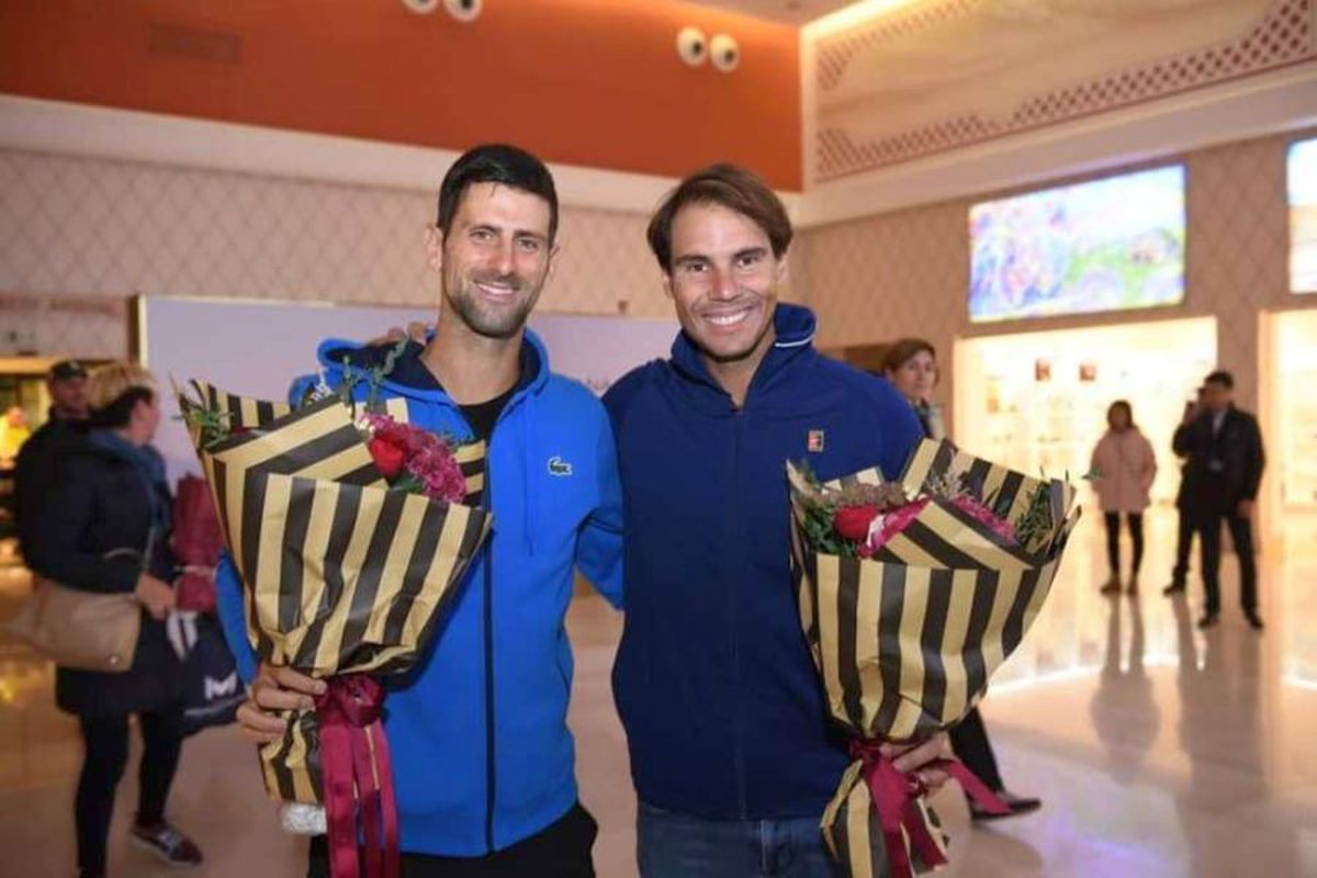 VIDEO + FOTO Dinamovistul Ivan Pesic a urmărit live supermeciul Djokovic - Nadal » Primii doi jucători ai lumii au făcut SHOW în Kazahstan