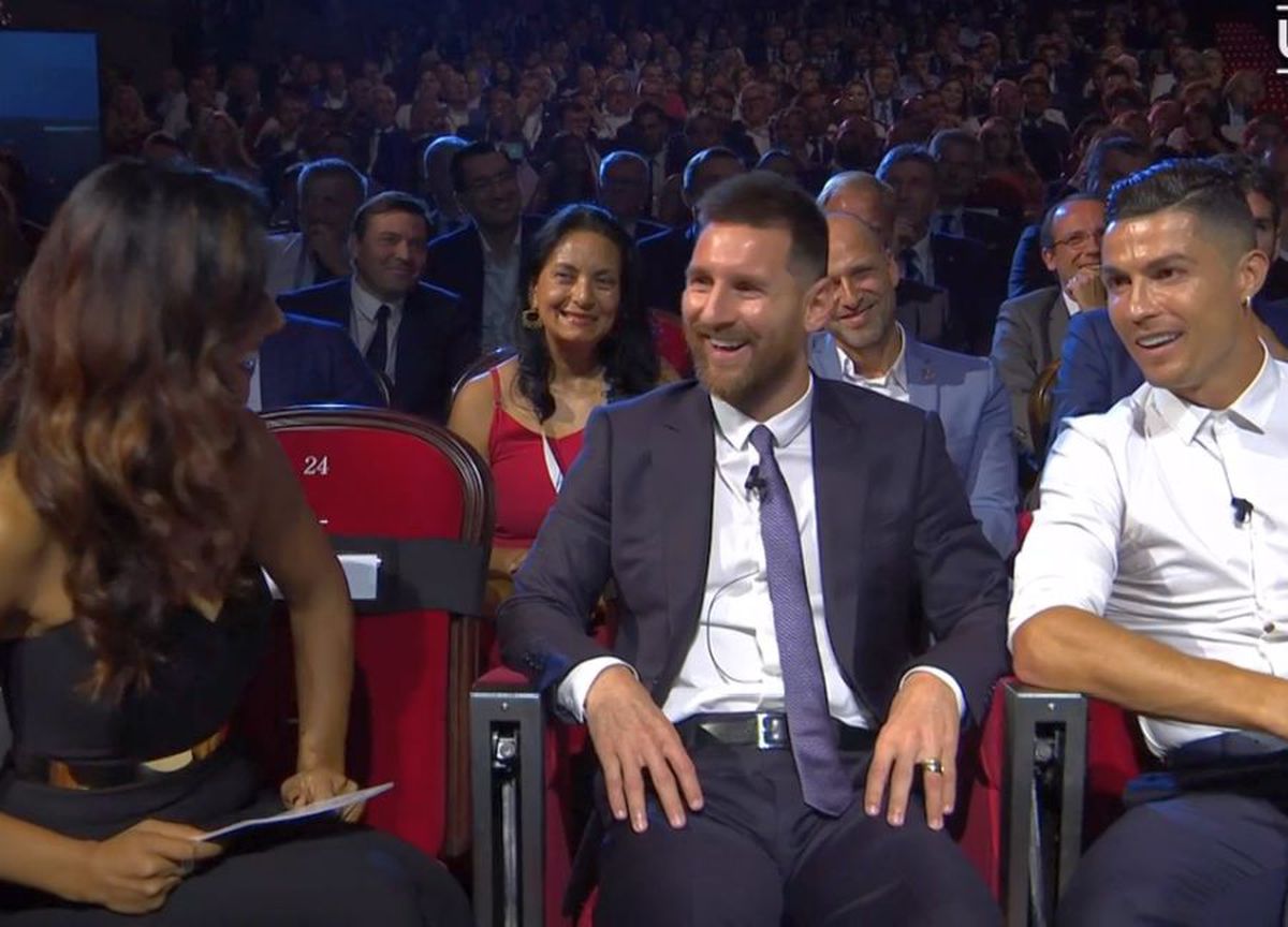 FOTO Răzvan Burleanu, cu ochii pe Messi și Ronaldo la gala UEFA :) » Cine a fost vedeta festivității de la Monaco