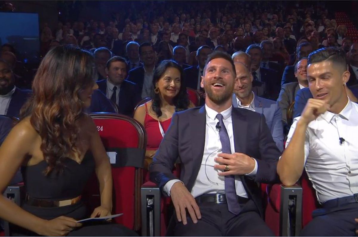 FOTO Răzvan Burleanu, cu ochii pe Messi și Ronaldo la gala UEFA :) » Cine a fost vedeta festivității de la Monaco