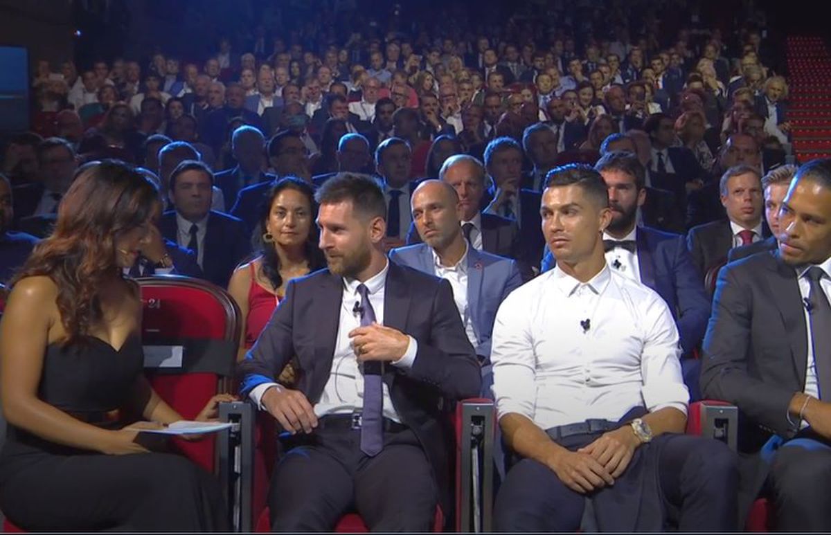 FOTO Răzvan Burleanu, cu ochii pe Messi și Ronaldo la gala UEFA :) » Cine a fost vedeta festivității de la Monaco