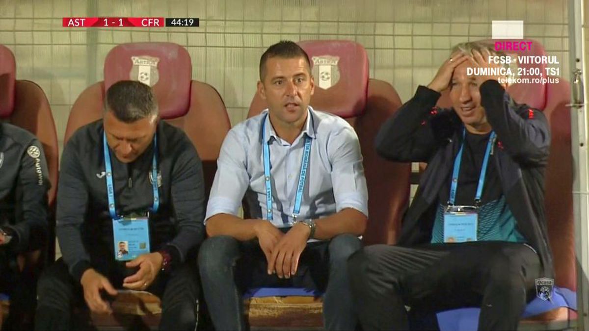 ASTRA - CFR CLUJ // FOTO Dan Petrescu, derapaj grosolan » L-a înjurat pe Sebastian Colțescu și a fost eliminat: „Du-te în p**a mea! Ce face jegul ăla?!”