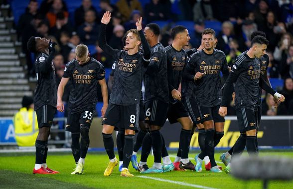 Arsenal, victorie pe terenul lui Brighton, în ultimul meci din 2022 pentru „tunari”» Cum arată clasamentul din Premier League