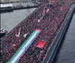 Imaginile începutului de an: peste 400.000 de oameni pe Podul Galata din Istanbul » Manifestația din tribune a coborât pe străzi: „Eliberați Palestina!”
