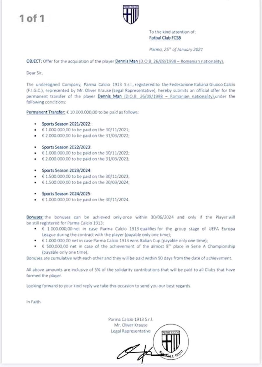 Oferta Parmei ajunsă la George Becali prin intermediul Anamariei Prodan Reghecampf Analiza cazului Man: cu cine a negociat Anamaria Prodan, ce ofertă a adus și ce mesaje schimba cu Gigi Becali, Man și oficialii de la Parma + cât valorează o semnătură a lui Man din 2016
