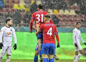 Salvatore Cisotti » FCSB a scos aceeași carte câștigătoare cu Csikszereda, într-un meci în care zăpada a învins fotbalul. Cum arată lupta la play-off