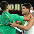 Novak Djokovic și Carlos Alcaraz la finalul confruntării  / FOTO: GettyImages