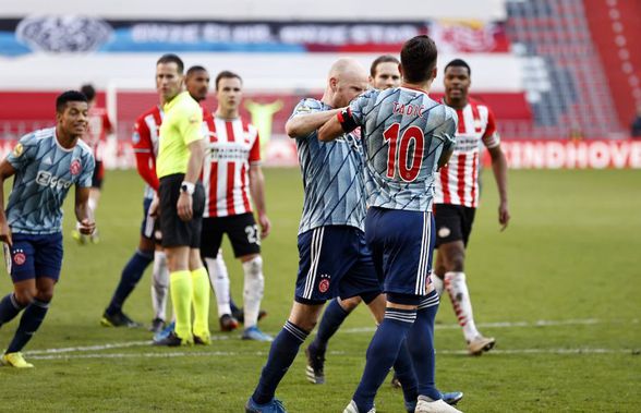 Incidente la derby-ul PSV - Ajax: insulte între căpitani, Tadic lovit în cap de ultrașii gazdelor!