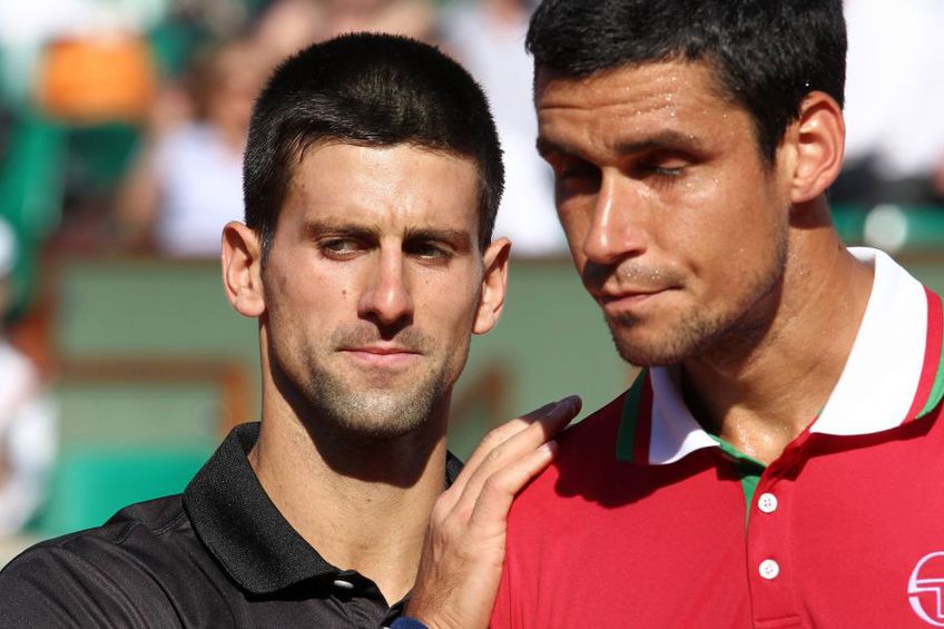 Novak Djokovic și Victor Hănescu, la Roland Garros 2011 / Sursă foto: Imago Images