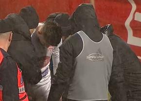 Accidentare urâtă în Dinamo - Sepsi: „Sigur merge la spital!”