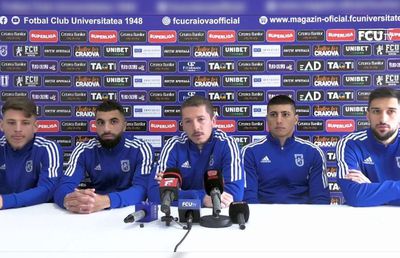5 fotbaliști de la FCU Craiova au venit în semn de protest la conferință: „S-a vrut asta de la început? Este o ofensă pentru noi!”