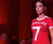 Georgina Rodriguez (30 de ani) a pășit pe podium într-o rochie specială, cu numele lui Cristiano Ronaldo, numărul 7 și autograful starului de la Al Nassr