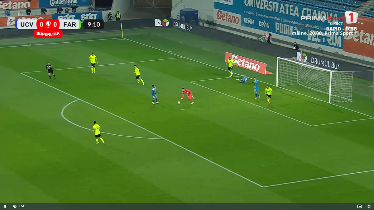 Penalty cerut de Craiova în meciul cu Farul, la duelul Mitriță - Bălașa