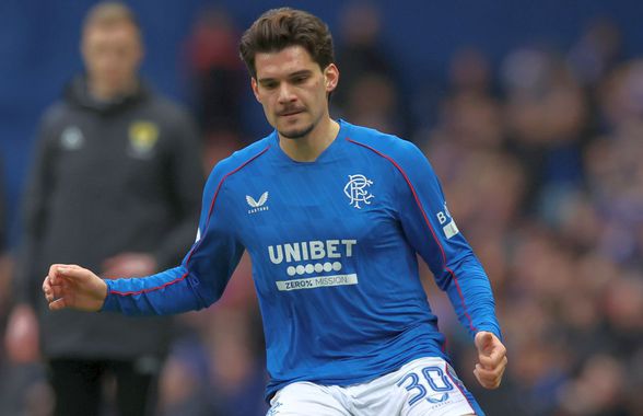 Corijent! Nota primită de Ianis Hagi, schimbat la pauză în Rangers - Motherwell: „Insuficient”