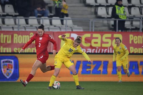 Naționala feminină de fotbal în meciul cu Polonia/ Foto: FRF