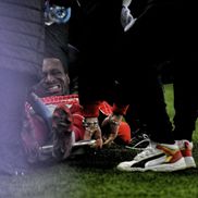 Karamoko scos pe targă în Dinamo - FC Argeș// foto: Cristi Preda (GSP)