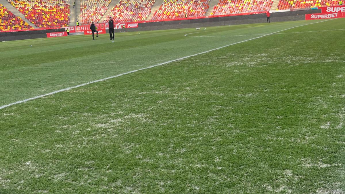 Gazonul de pe Arena Națională, înainte de Dinamo - FC Argeș