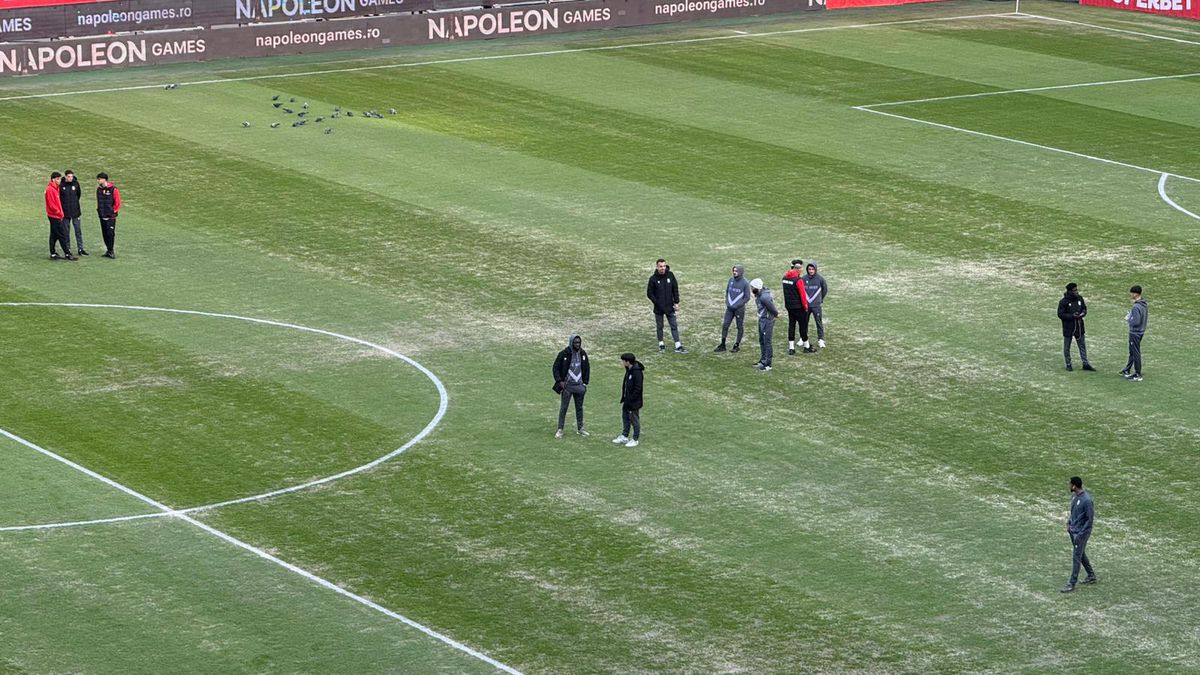 Gazonul de pe Arena Națională, înainte de Dinamo - FC Argeș