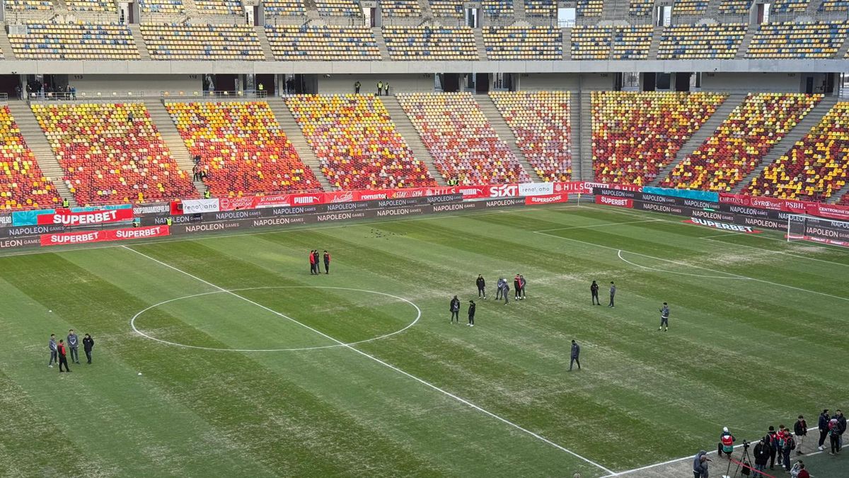 Gazonul de pe Arena Națională, înainte de Dinamo - FC Argeș