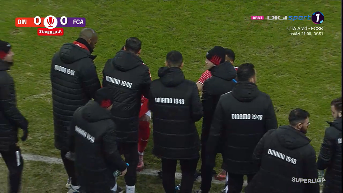 Meci oprit: de ce au îngenuncheat dinamoviștii la marginea terenului în minutul 10 cu FC Argeș