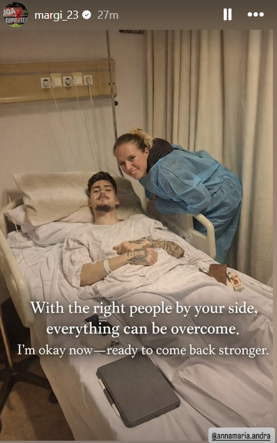 Postarea lui Andrie Mărginean pe rețelele sociale Iată de ce a lipsit cu FC Argeș! Omul lui Kopic, operat în ziua în care Dinamo a pierdut » Mesaj de pe patul de spital: „Sunt OK acum”