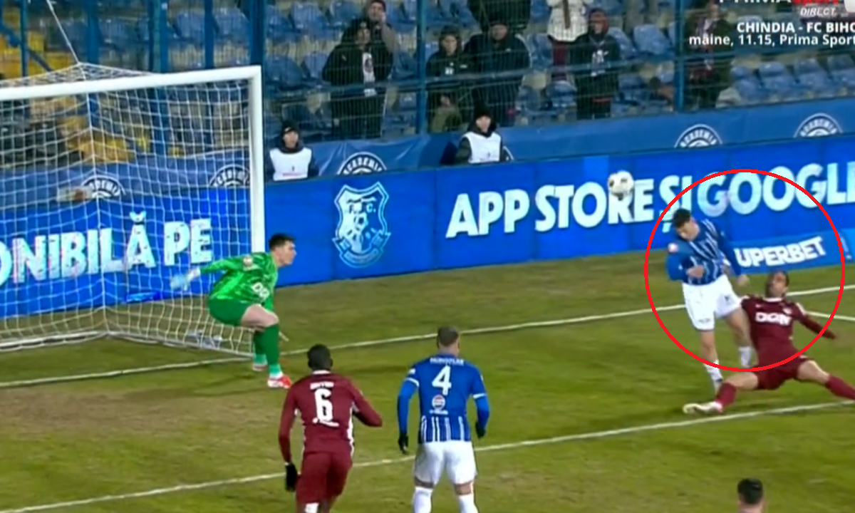 De ce nu s-a dat penalty la ultima fază din Farul - CFR Cluj » Avem imaginea care nu s-a văzut la TV