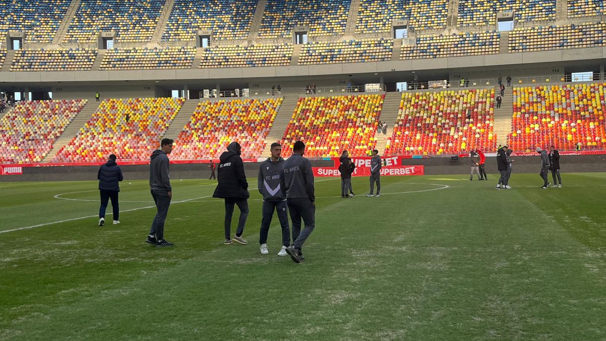 Gazonul de pe Arena Națională, înainte de Dinamo - FC Argeș