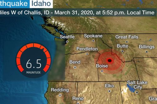 Un cutremur cu magnitudinea de 6,5 pe scara Richter s-a produs marți, în statul Idaho din SUA // Captură weather.com