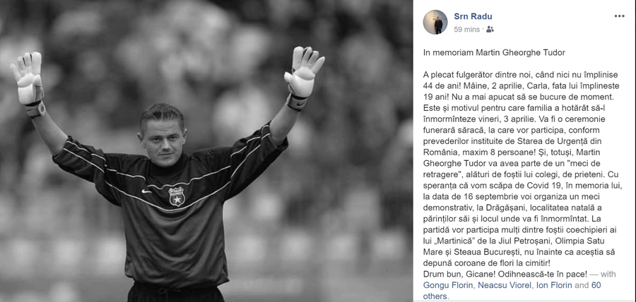 Meci de fotbal IN MEMORIAM Martin Tudor:
