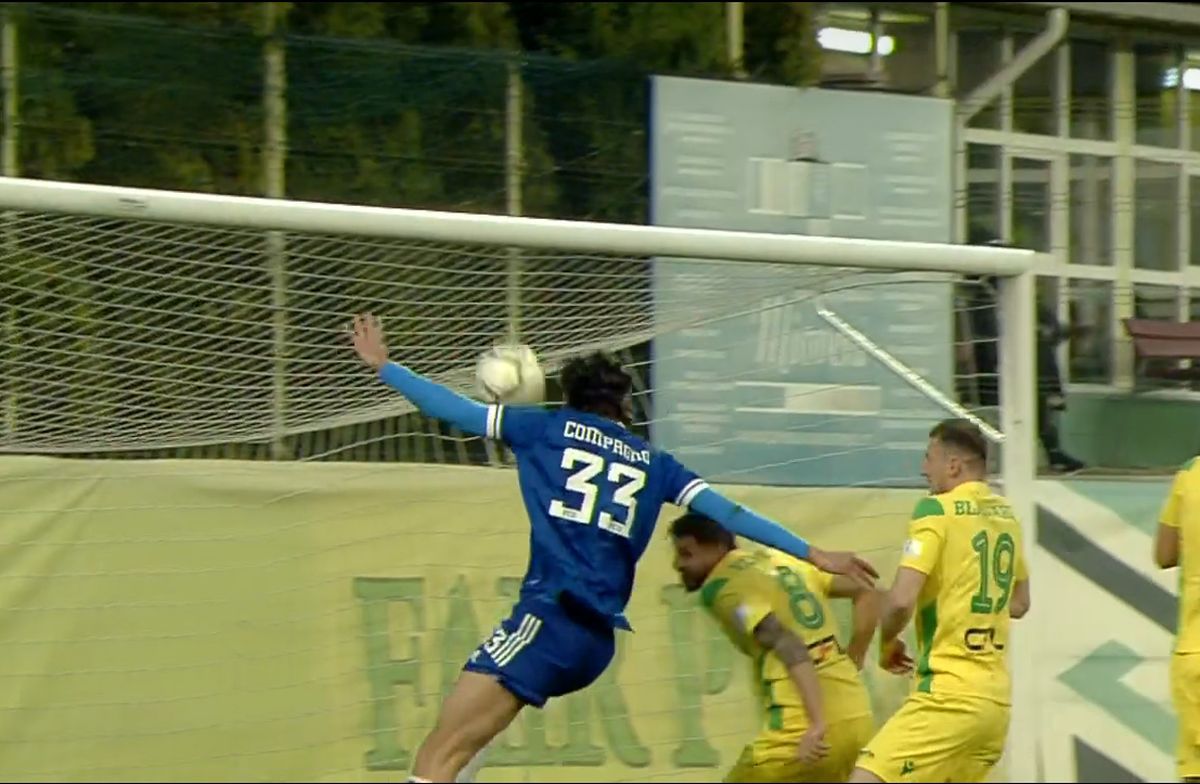 CS Mioveni - FC U Craiova, ratare Compagno / FOTO: Captură TV @Telekom Sport