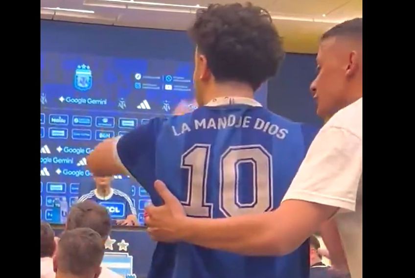 Un fan a fost dat afară din conferința de presă a lui Lionel Scaloni, selecționerul Argentinei