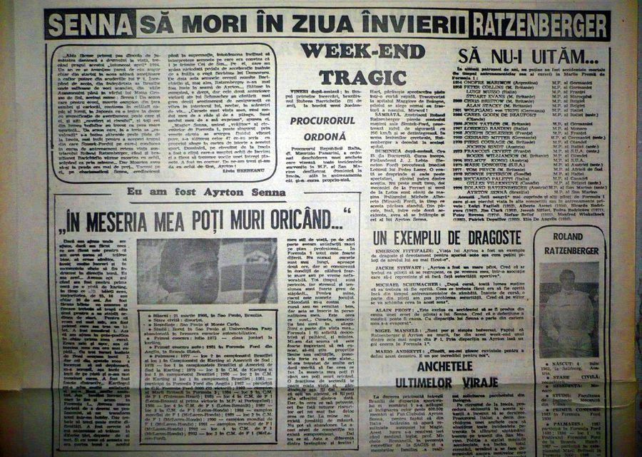 „Să mori în ziua Învierii”» 28 de ani de la dispariția marelui Ayrton Senna. Ce scria Gazeta după tragedie