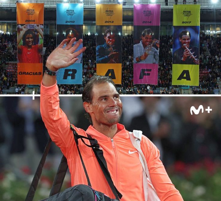 Rafael Nadal, luându-și rămas bun de la publicul din Madrid / Sursă foto: Movistar Plus