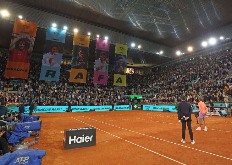 Scenografia pregătită la Madrid pentru Rafael Nadal / Sursă foto: Imago Images