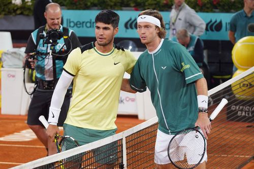 Andrey Rublev (dreapta) și Carlos Alcaraz (stânga) / Foto: Imago Images