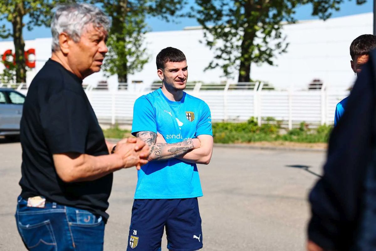 Mircea Lucescu la Parma, alături de Cristi Chivu, Dennis Man și Valentin Mihăilă