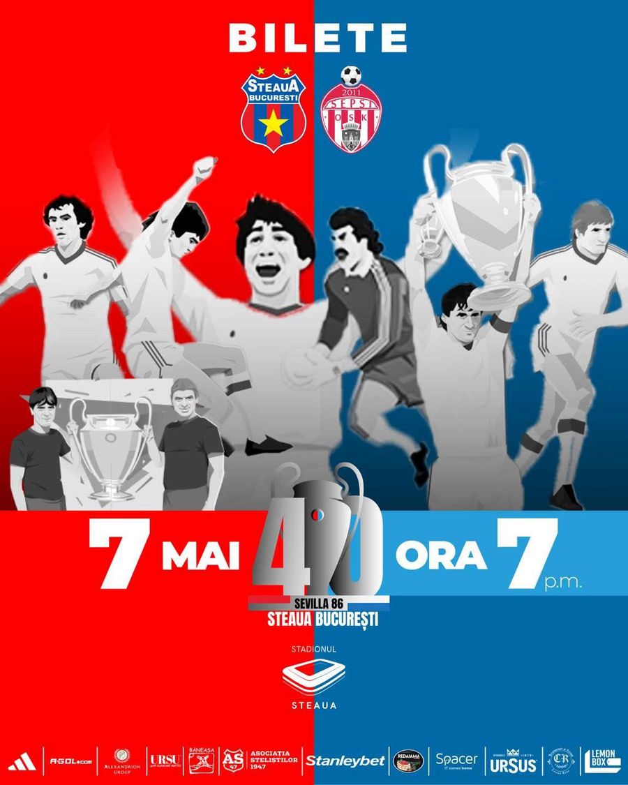 Ce pregătește Steaua pentru 7 mai, când se împlinesc patru decenii de la cucerirea Cupei Campionilor » Cum arată biletele speciale