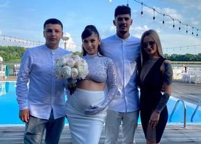 Imagini de la cununia civilă a lui Florinel Coman » Ținuta aleasă de Ioana Timofeciuc