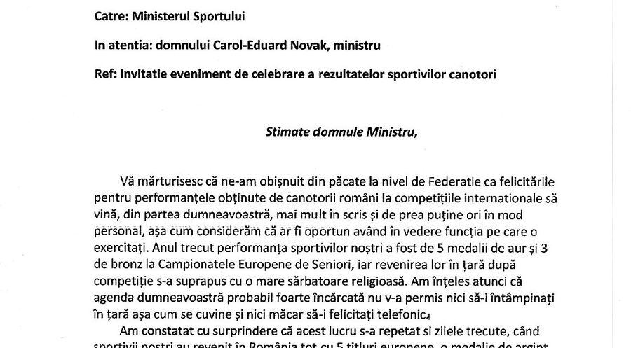 Elisabeta Lipă, președinta FR Canotaj, îi răspunde ministrului: „Dumneavoastră, ca sportiv de performanță, ar fi trebuit să fi luat în considerare”